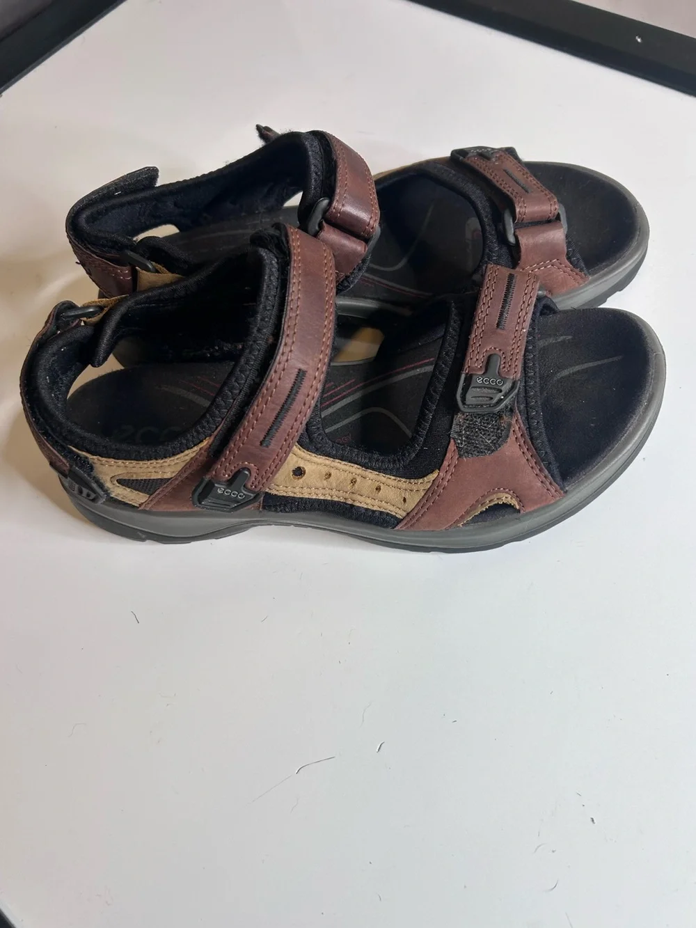 ECCO Women’s Offroad Yucatan Nubuck Walking Hiking Sandals Beige Size 6  EU 36